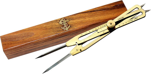 Solid Brass Proportional Divider 9 inch with Nice Hardwood Box...