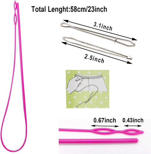 Luckkyme 30Pack Replacement Drawstrings Drawcords 3 Pieces Easy Drawstring Threader Replacement Tool with 8 Pieces Cord Locks...