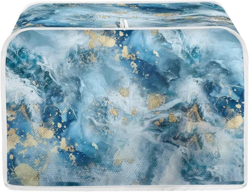 ZDCUSTOM Blue Marble Toaster Cover Dust for Kitchen, Quilted 4 Slice Toaster Appliance Dustproof Fingerprint Protectors and Greasy Protection Anti...