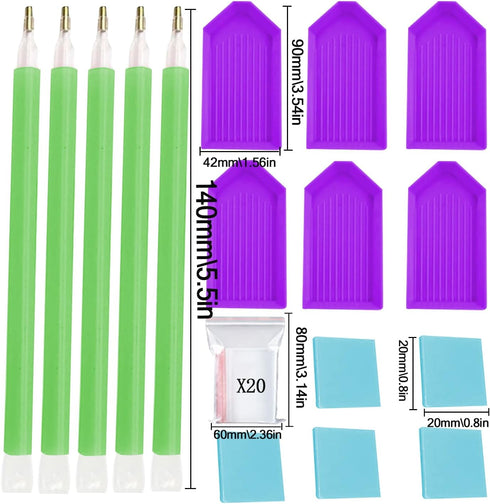 36PCS Diamond art Accessories Tools Kits Diamond Trays Diamond Painting Accessories for Adults to Make Diamond Art Storage Supplies Craft Glue Zip...