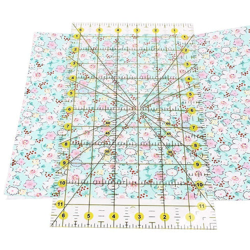 AUTOTOOLHOME Quilting Ruler Acrylic Quilters' Ruler for Easy Precision Cutting Fabric Paper, 6.5" x 12" for Quilting, Sewing & Crafts Template...