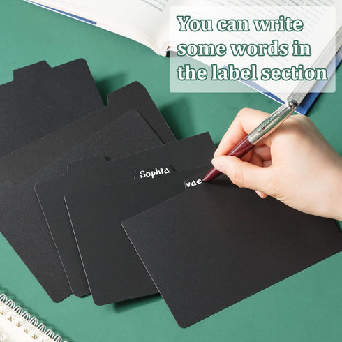 Lewtemi 50 Pcs Index Card Dividers 4 x 6 Inch Index Card Dividers with Tabs Index Cards Guides with 2 Pcs Alphabet Number Stickers for Office Reci...