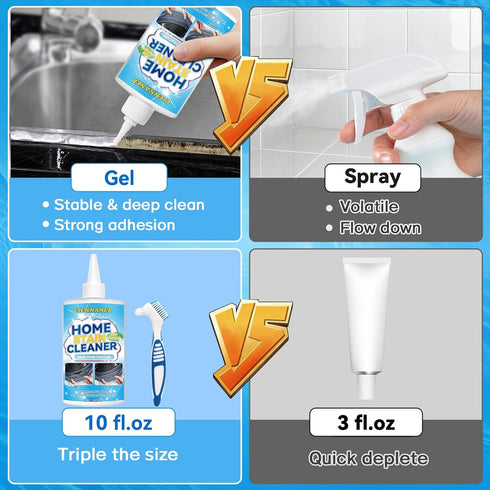 Home Remover Gel, 10 Fl Oz Household Mold Cleaner Gel for Washing Machine, Refrigerator Strips, Grout Cleaner for Tiles Grout Sealant Bathroom Kit...