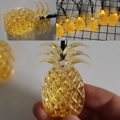 SNOMYRS Solar String Lights Outdoor 13Ft 20 LED Solar Pineapple String Lights with 8 Lighting Modes Fairy Lights for Garden Yard Lawn Patio Party ...