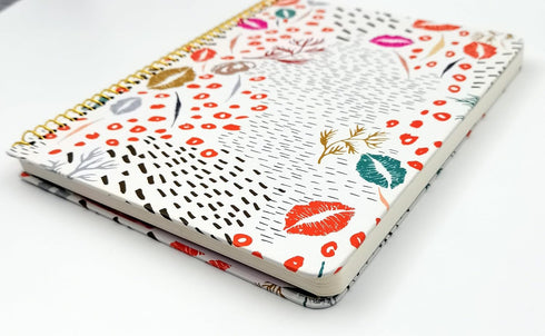 Medium Journal notebook?Hardcover ruled Gold spiral notebook 100g, 80 Sheets 6.5'' x 8.5'' with Interior PP Pocket, fo Students, Office, School Su...