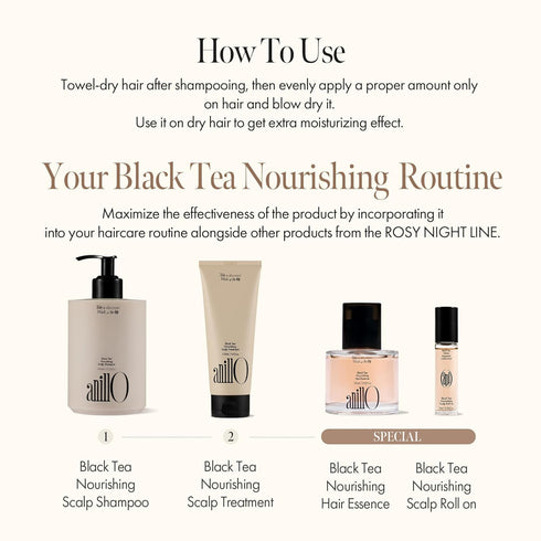 Black Tea Nourishing Hair Essence, Vegan Hair Essence Oil with Premium Black Tea, Green Tea Oil, Protein & Biotin for Nourishment and Hair Shine, ...