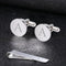 Initial Cufflinks and Tie Clip Set for Men,Stainless steel Letter Cuff Links and Tie Bar Set gift for Father Husband Son Boyfriend...
