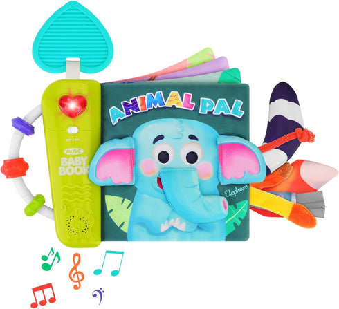 FPVERA Baby Cloth Book Sensory Books for Babies 0+ Months Baby Book for Toddlers Infant Toys Newborn Soft Cloth Touch Feel Tummy Time Book with Mu...