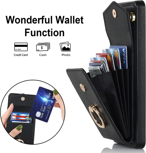 Asuwish Phone Case for Samsung Galaxy A32 5G 2021 6.5 inch Wallet Cover with Tempered Glass Screen Protector and RFID Blocking Ring Card Holder Ce...
