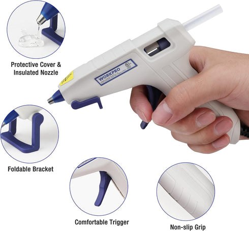 WORKPRO Mini Hot Glue Gun Kit, 20pcs Hot Glue Sticks Included, Lightweight Hot Melt Glue Gun for Decoration, Craft, School Art, DIY, Home Repairs...