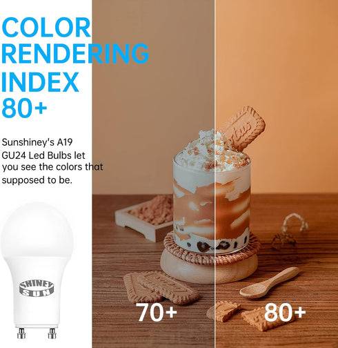 GU24 LED Light Bulb 4 Pack, 12W (Equivalent 75W), 5000K Daylight,Dimmable Twist-in Light Bulb A19 Shape...