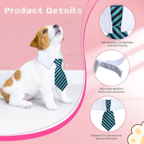 8 Pcs Pet Dog Cat Costume Halloween Dog Neck Tie Dog Sunglasses for Small Dog Cat Round Metal Classic Retro Sunglasses Tie Pet Costume Tuxedo Neck...