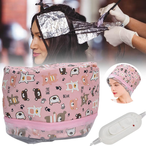 Electric Hair Heating Adjustable Oil Treatment Steamer Hat Detachable Hair Care Tool Steamer Hot For Hair Treatment Cordless Deep Conditioning Hea...