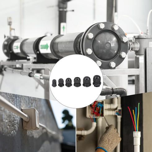 MECCANIXITY 50 Pcs Cable Gland Kit PG7 PG9 PG11 PG13.5 PG16 PG19 Adjustable Cable Connectors,Waterproof Tight Conduit Connector Plastic Conduit Fi...