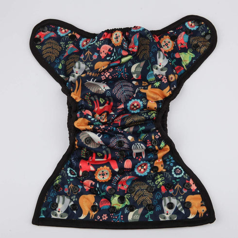 Baby Diaper Cover Nappy One Size 8lbs to 36lbs (Fox Rabbit Owl)...