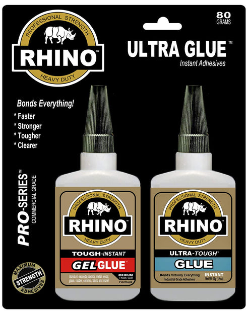 Rhino Glue Gel, Heavy Duty 40 Gram Clear...