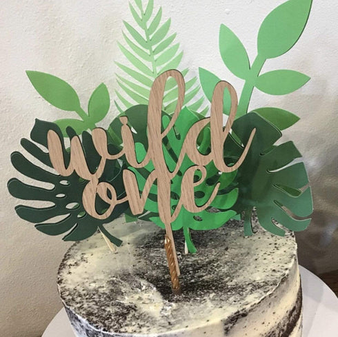 LaVenty Set of 7 Glittery Tropical Leaves Cake Topper Tropical Wedding Cake Decoration greenery Palm Leaf Cake Topper...