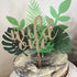 LaVenty Set of 7 Glittery Tropical Leaves Cake Topper Tropical Wedding Cake Decoration greenery Palm Leaf Cake Topper...