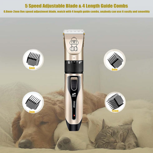 Dog Shaver Clippers, Pets Grooming Kit, Low Noise Rechargeable Cordless Hair Clippers for Small&Large Dogs Cats...