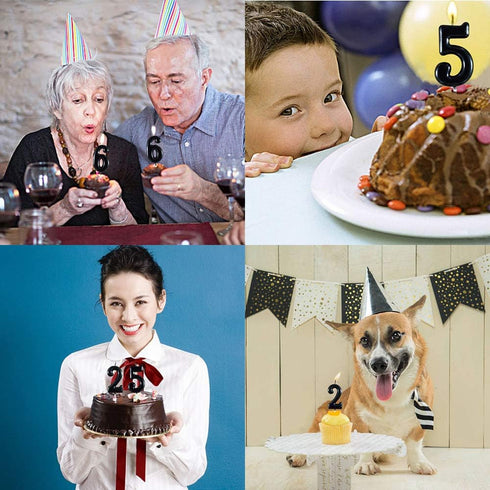 Black Number 1 Birthday Candles 1st One First Year Bady Roman Numberal Cool Cake Happy Candle for Kids Men Women No 10 11 12 13 14 15 16 17 18 19...