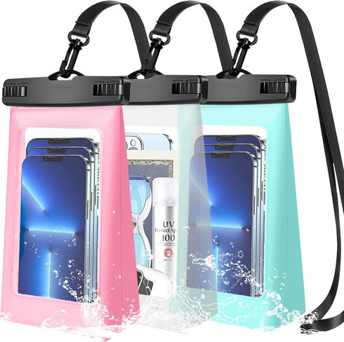 IPX8 Waterproof Phone Dry Bag for iPhone 14/13/12/11 & Samsung S23/S22 - Floating, Large Capacity Pouch for Boating, Swimming, Kayaking (Multicolo...