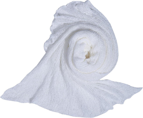 Matissa Newborn Baby Photography Prop Swaddle Cheesecloth Knit Crochet Wrap 16 Colors Available (White)...
