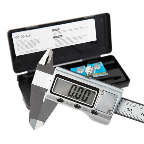All-Metal Digital Caliper 0-4"Measuring Tool, Micrometer Caliper with Auto-Off Feature, Interchangeable Between inches and millimeters for DIY/Hou...