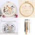 3 Sets of Beginner Embroidery Kits with 3 Patterns and 6 Needles, Needlepoint Kits for Adults,Including Embroidery Floss,3 Plastic Hoops and 3 Cot...