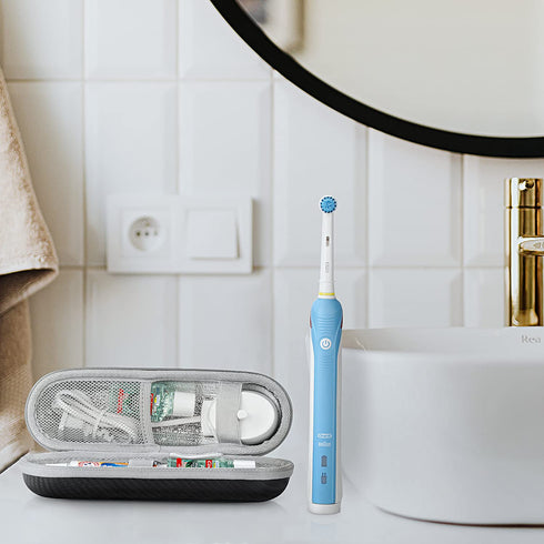 Electric Toothbrush Travel Case for Philips Sonicare & Braun Oral-B/Oral B Pro with Accessories Storage, Protective Hard Cover Portable Storage Ba...