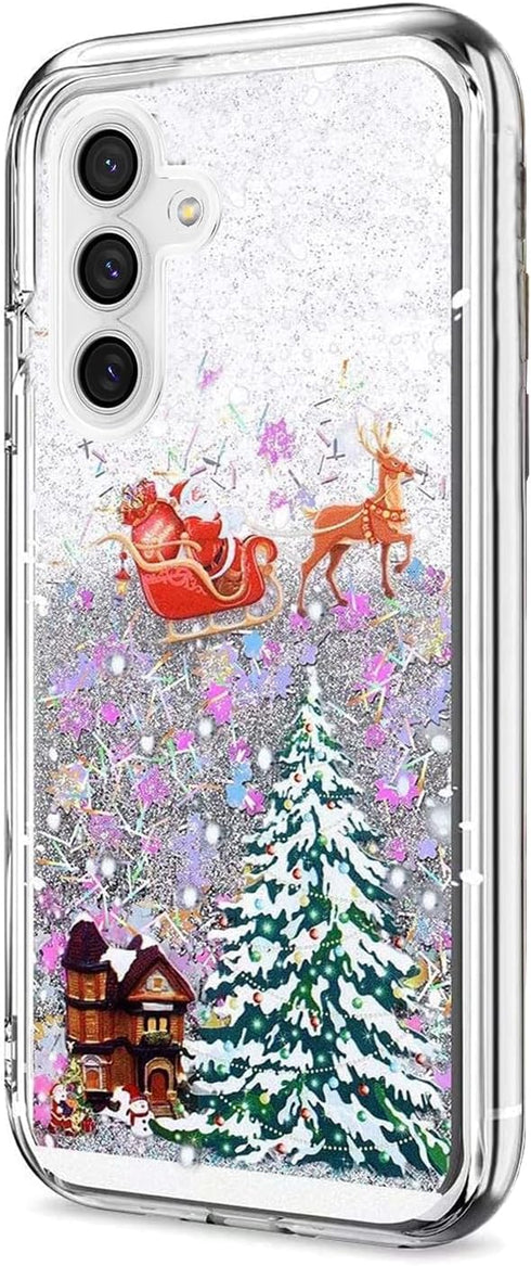 for Galaxy A14 5G Phone Case Samsung Galaxy A14 5G Case Christmas Cover Glitter Sparkle Liquid Floating Case Shockproof Clear Soft TPU Bumper Case...