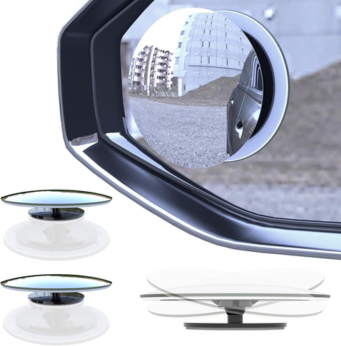 2pcs Round Blind Spot Mirror for Car, Car Blind Spot Frameless Convex HD Glass BlindSpot Mirrors Side Mirror, Rear View Mirror with Wide Angle Adj...