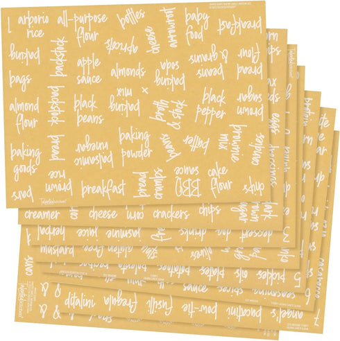 Talented Kitchen Pantry Labels for Containers (375 Pack) - White Script Pantry Stickers for Organizing Food Containers, Jars, Storage, and Bins (W...