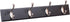 BIRDROCK HOME Oval Hook Coat and Hat Rack | 4 Hooks | Wall Mount | Black Finish | Satin Nickel Hooks...