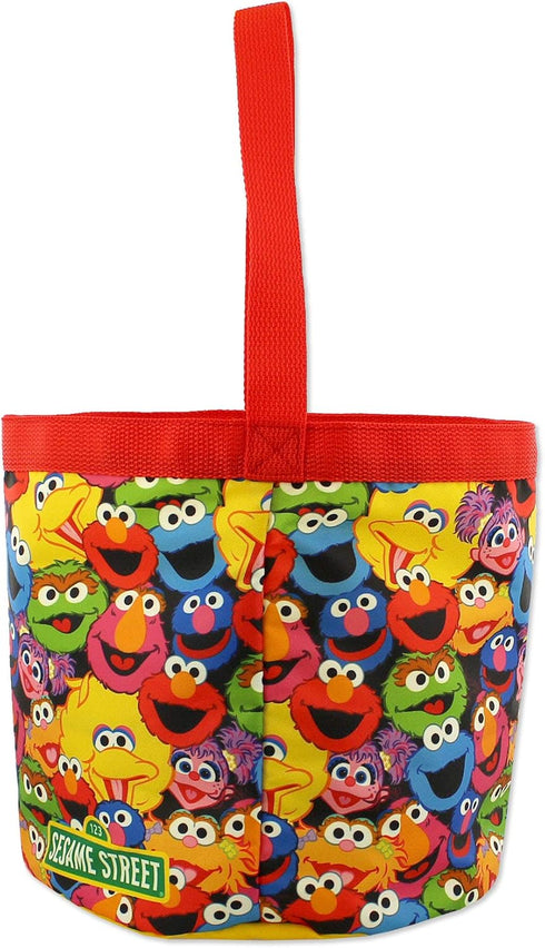 Sesame Street Elmo Boys Girls Collapsible Nylon Gift Basket Bucket Tote Bag...