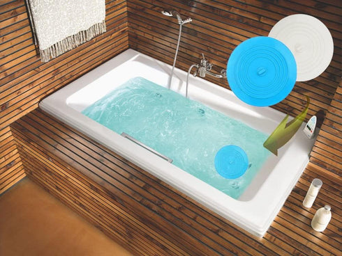 V-TOP Tub Stopper 2 Pack, 6 inches Large Silicone Drain Plug Hair Stopper Flat Suction Cover for Kitchen, Bathroom and Laundry...