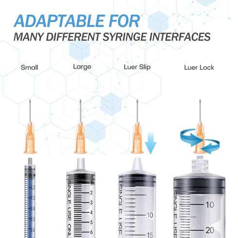 25G 5/8 Inch(16MM) Needle Luer Lock Disposable with Cap 100 Pack for Lab Industrial Accessories...