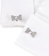 Mens bow cufflinks business wedding shirt gift (argent)...