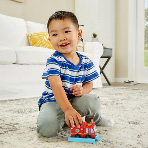 VTech CoCoMelon Go! Go! Smart Wheels Nina’s Fire Truck and Track...
