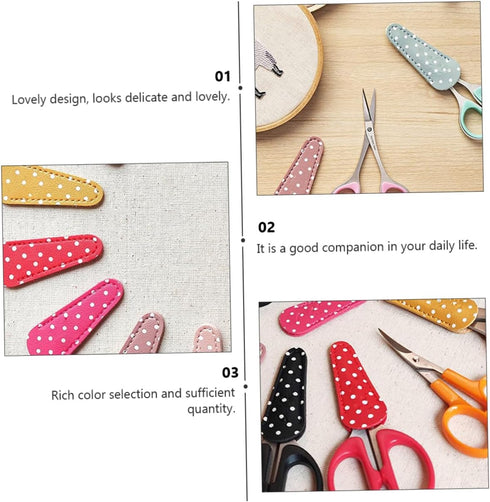 3pcs Scissors Case Embroidery Tools Embroidery Scissors Leather Cosmetic Tool Professional Shear Cases Scissors Protector for Home Pu Cover for Sc...