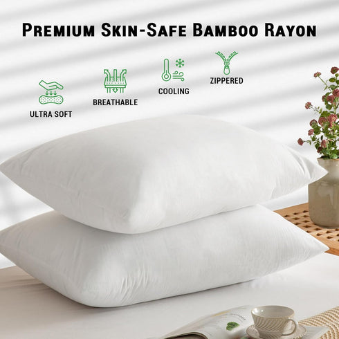 Gogreen Bamboo Rayon Waterproof Pillow Protector, Breathable Pillow Cover, Cooling Pillow Case Protector with Zipper, Super Soft Pillow Case Cover...