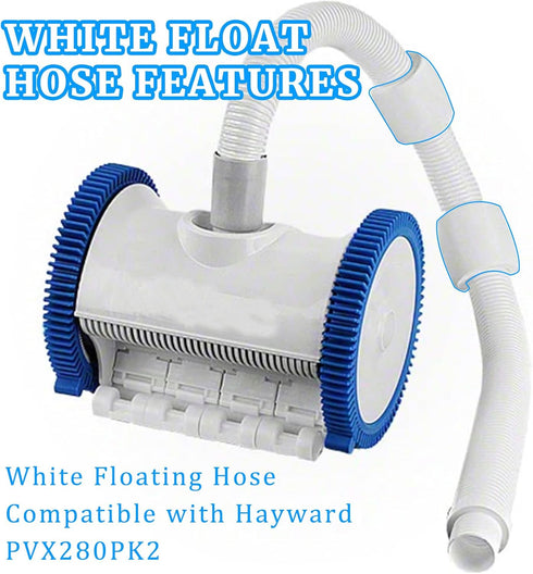 Universal Cleaner White Floating Hose Compatible with Hayward PVX280PK2 for Pool Cleaner 2-Wheel 4-Wheel Pool Cleaner Parts 896584000-280 White 2 ...
