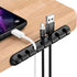 Black Cable Holder Clips, 5-Pack Cable Management Cord Organizer Clips Silicone Self Adhesive for Desktop USB Charging Cable Nightstand Power Cord...
