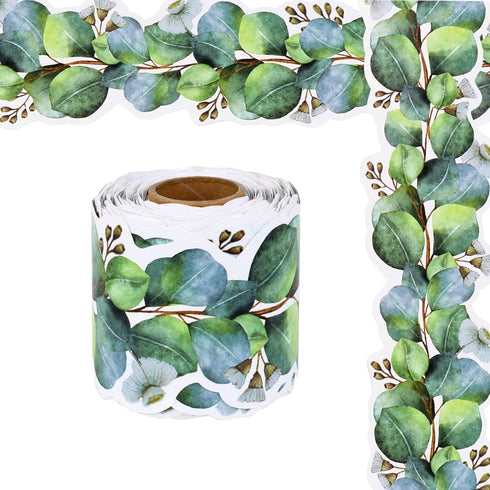 65 Feet Bulletin Board Borders Eucalyptus Border Trim Bulletin Board Classroom Border Trim Eucalyptus Themed Border Sticker for Photo Wall Desks B...