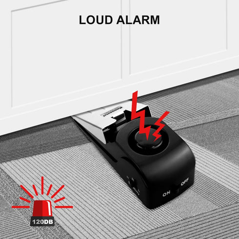 3 Pack Door Stop Alarm, Door Stopper with 120DB Security Alarm, Floor Wedge Door Stop Siren, Door Security Devices for Traveling, Apartment, Hotel...
