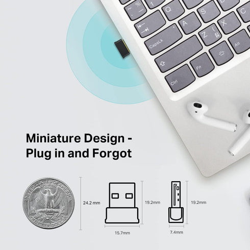 TP-Link Nano 2-in-1 USB Bluetooth WIFi Adapter AC600(Archer T2UB Nano)- Bluetooth 4.2 with 2.4G/5G Dual Band Wireless Network Adapter for Desktop ...