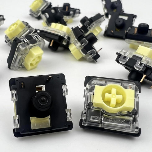 GATERON KS-33 Low Profile Banana Keyboard Switches,Tactile 3-Pin 65gf RGB LED Factory Pre-lubed Key Switches for MX Mechanical Keyboard (Banana 72...