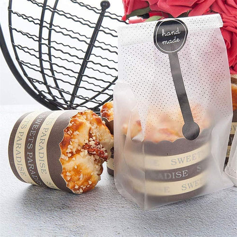 Cookie Bags for Packaging, Searik Translucent Plastic Cellophane Pastry Treat Bags for Party Gift Giving Bakery Bread Candy Chocolate Wrapping Goo...