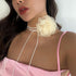 Salircon Big Rose Flower Choker Necklaces for Women Y2K Yarn Floral Velvet Choker Neckband Accessories for Dress...