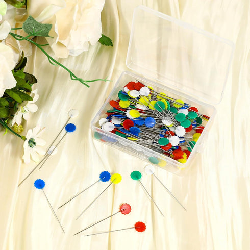200Pcs Flat Head Straight Pins Sewing Pins Straight Pins Flat Flower Head Pins Quilting Pins for Sewing DIY Projects Dressmaker Jewelry Decoration...