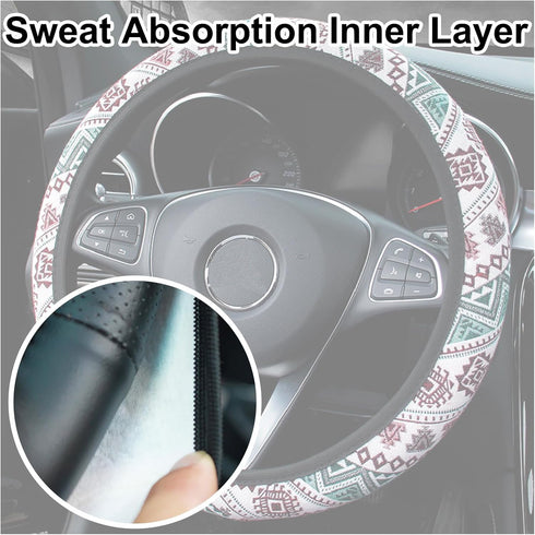 Boho Steering Wheel Cover for Women Men, Baja Blanket Enthic Car SUV Wheel Protector, Elastic Stretch, Breathable, Anti-Slip, Odorless, Universal ...